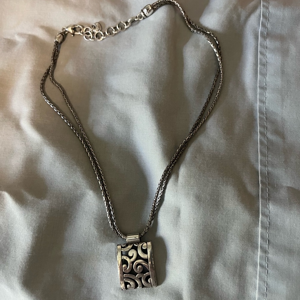 Brighton Silver Swirl Pendant Necklace Double chain. Make an reasonable offer
